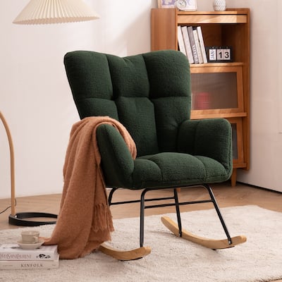 Modern Teddy fabric Rocking Chair for Living Room Bedroom