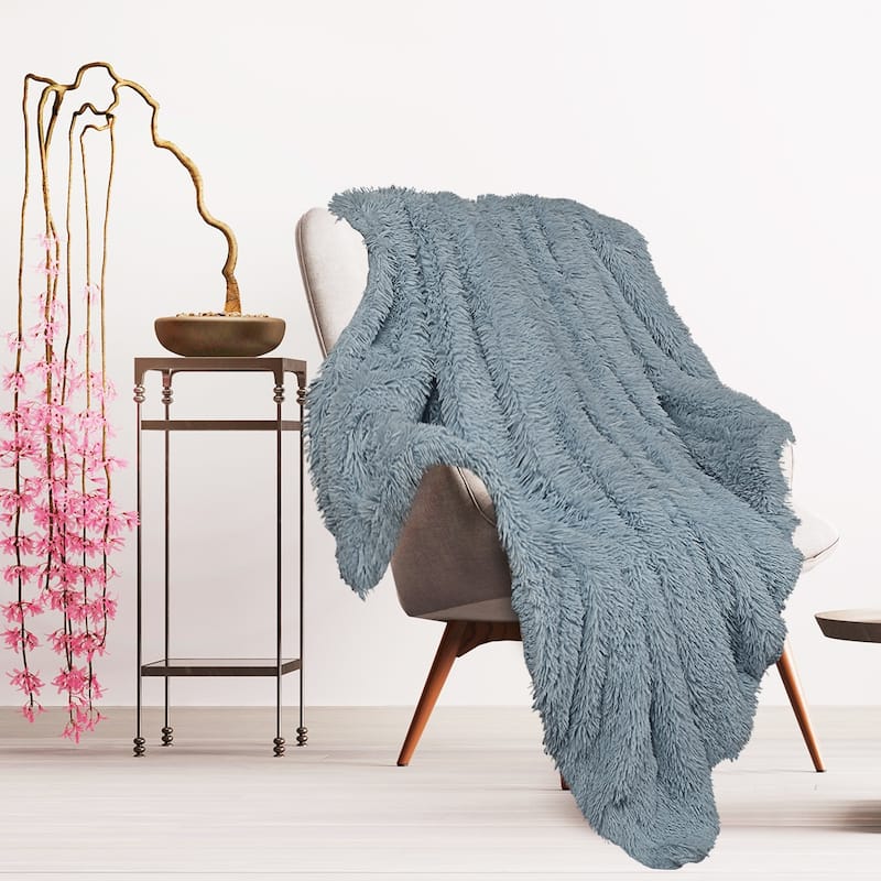 Faux Fur Plush Blanket Throw Blanket for Couch,