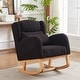 preview thumbnail 4 of 17, 27.2" Modern Upholstered Rocking Chair with Two Side Pocket for Living Room Black