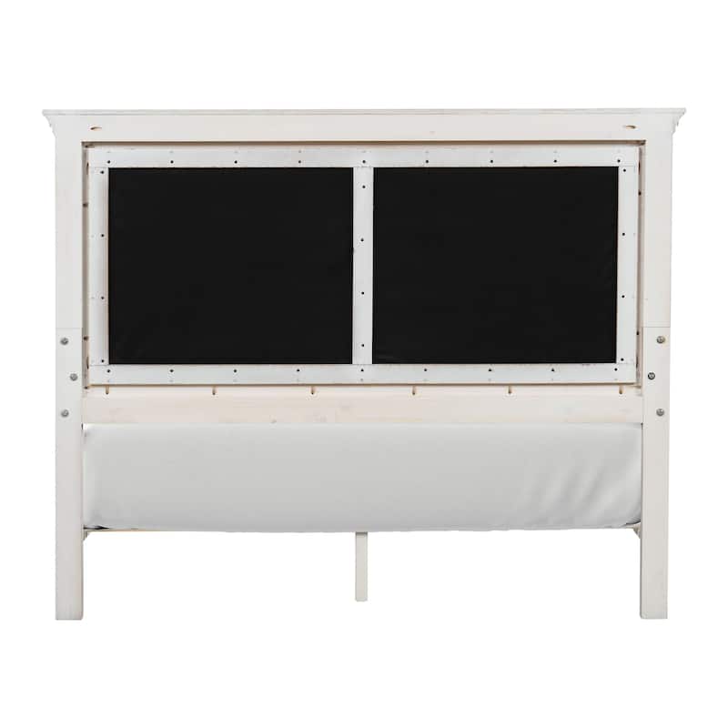 Furniture of America Eleanor Modern Rustic 3-Piece Weathered Grey Wood Panel Bedroom Set with Dentil Molding