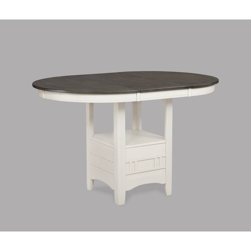 Ursulina Chalk Gray Modern Oval Extendable Counter Height Set