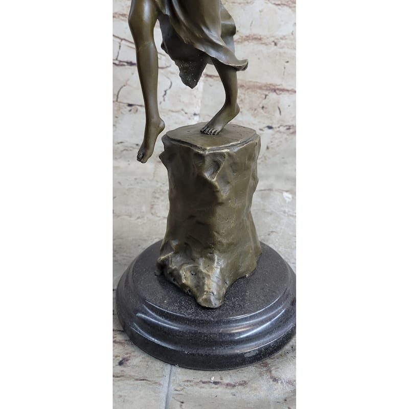 Handmade Detailed Collector Collectible Dancer By Vallet Bronze Sculpture Home