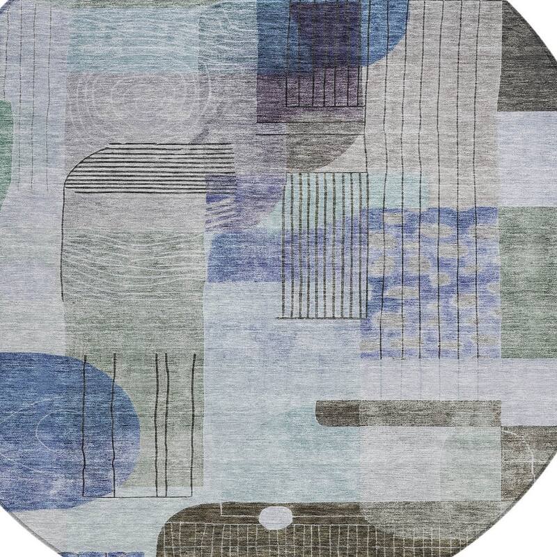 HomeRoots Abstract Transitional Rectangle Outdoor Rug