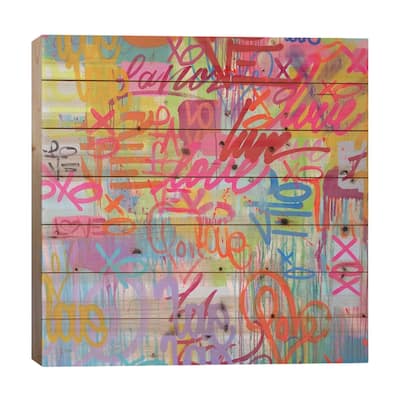 Love 4 All Print On Wood by KBM - Multi-Color