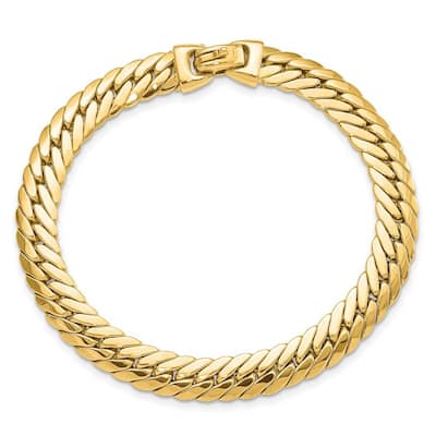 Curata 14k Gold Large Snake Chain Bracelet 7.5 Inch