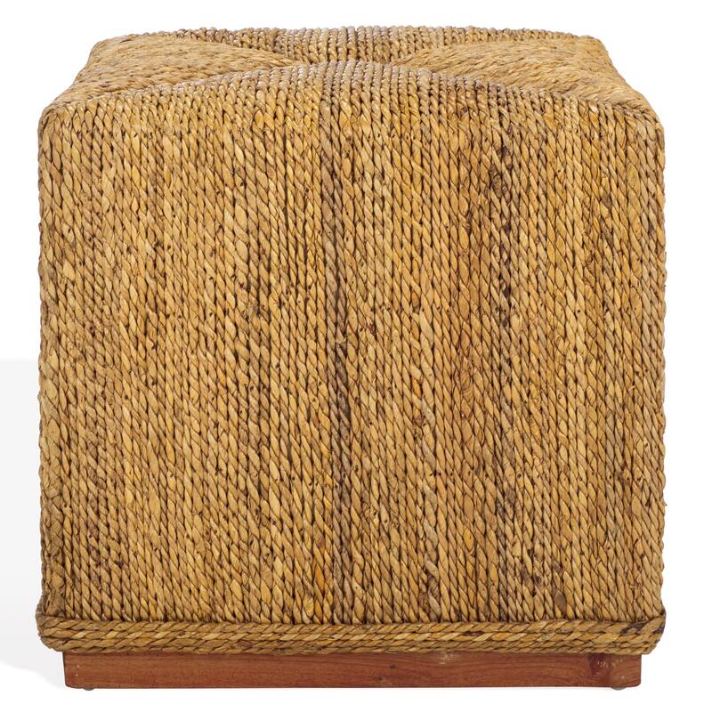 SAFAVIEH Couture Donnabella Woven Abaca Ottoman - Natural