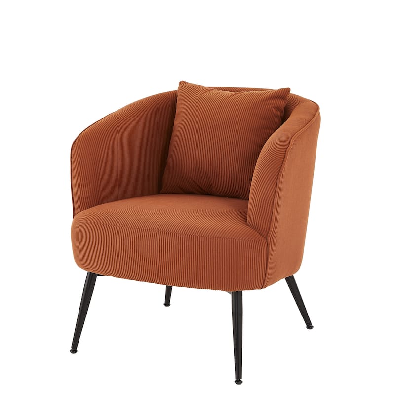 Modern Channel Back Corduroy Velvet Arm Chair
