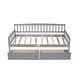 preview thumbnail 18 of 25, Kids Daybed Wood Sofa Bed with Pull-out Storage Drawers Twin Size Platform Storage Bed with Headboard Footboard Guardrails