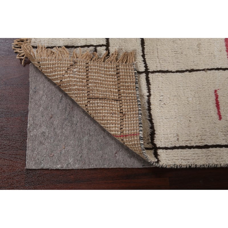 Tribal Moroccan Oriental Wool Area Rug Hand-knotted Foyer Size Carpet - 4'0" x 6'4"