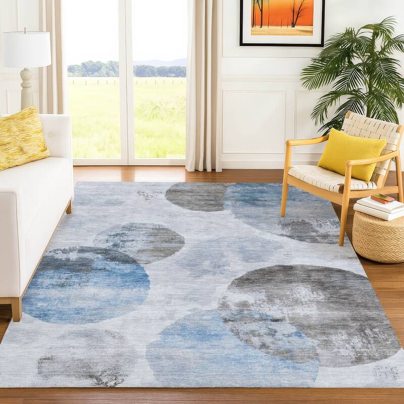 Machine Washable Indoor/ Outdoor Contemporary Micha Chantille Rug