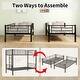 preview thumbnail 6 of 14, Black Twin over Twin Metal Bunk Bed with High Guardrail