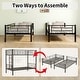 preview thumbnail 6 of 14, Black Twin over Twin Size Metal Bunk Bed with Ladder and high Guardrail, Able to Split, Metal Bunk Bed, Storage Space