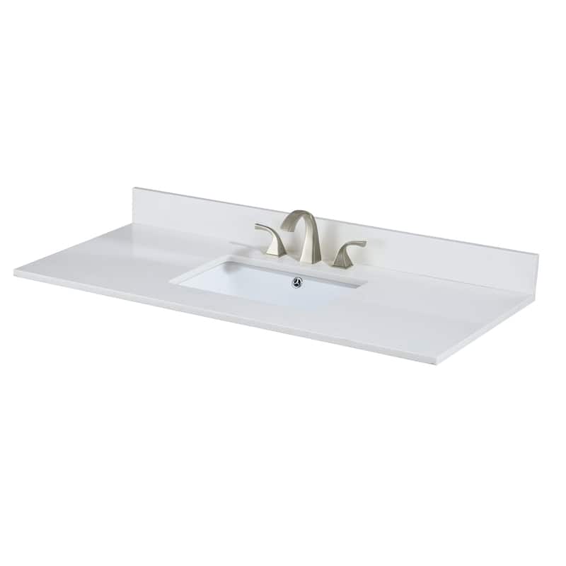YASINU 60 inch Single Sink White Quartz Vanity Top(Not include cabinet) - 60 in. W Top
