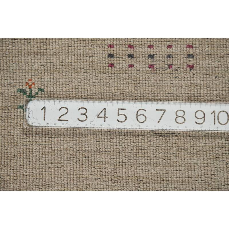 Hand Knotted Oriental 100% Wool Carpet Tribal Animal Pictorial Brown Gabbeh Area Rug - 4' 11'' X 3' 0''