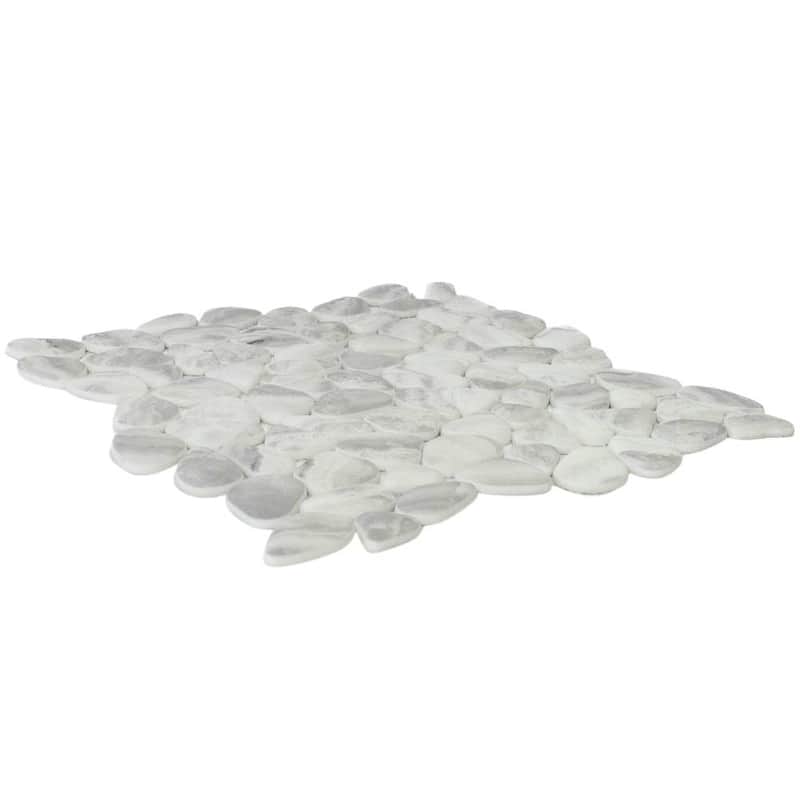 Huron Rock 12x12 Matte Glass Pebble Mosaic Tile - Floor, Wall, Backsplash