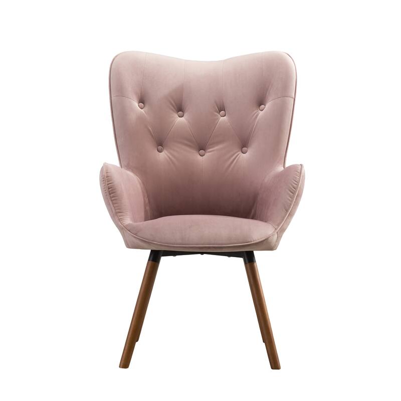 Contemporary Silky Velvet Tufted Button Back Accent Chair