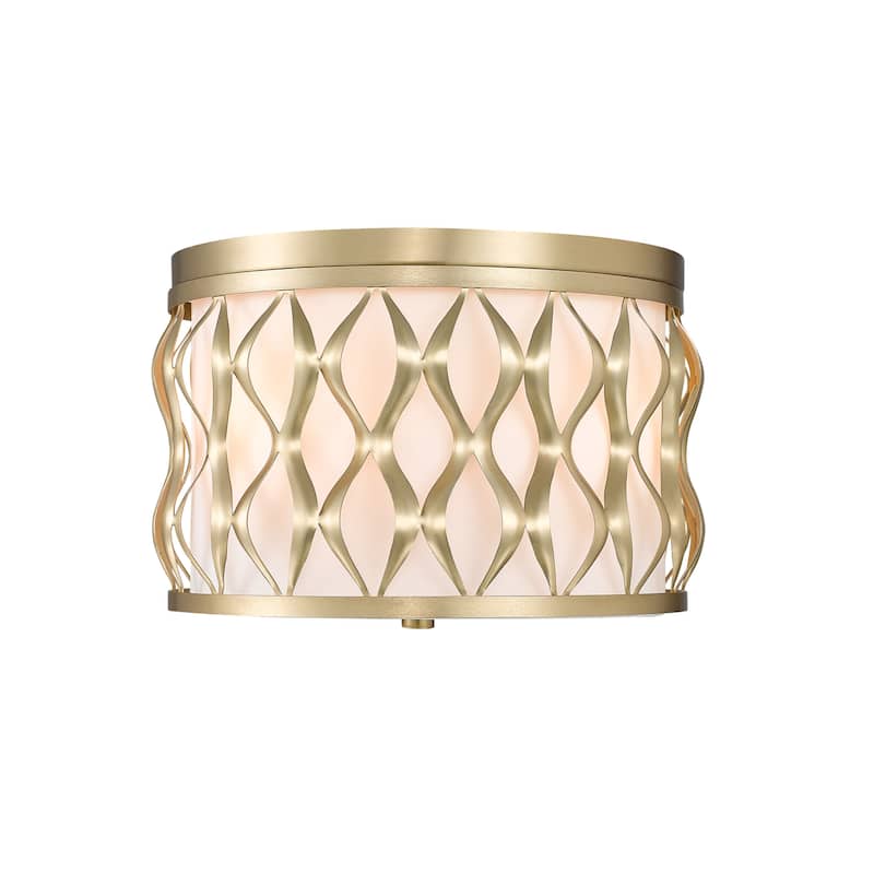 Z-Lite 1948F12 Harden 3 Light 13" Wide Flush Mount Drum Ceiling - Modern Gold