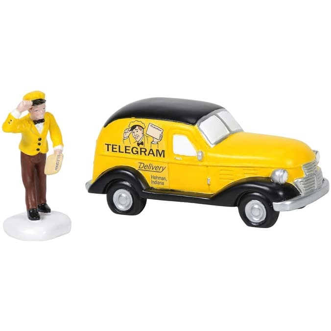 2 Department 56 Old Man's Telegram Delivered Christmas Figurines