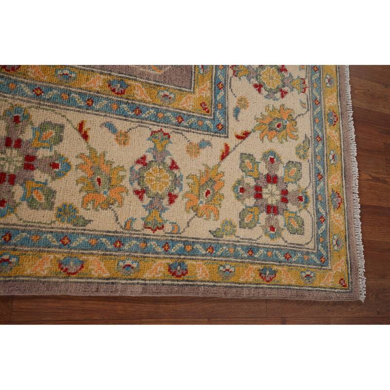 Floral Oushak Oriental Area Rug Handmade Wool Carpet - 6'5" x 9'5"
