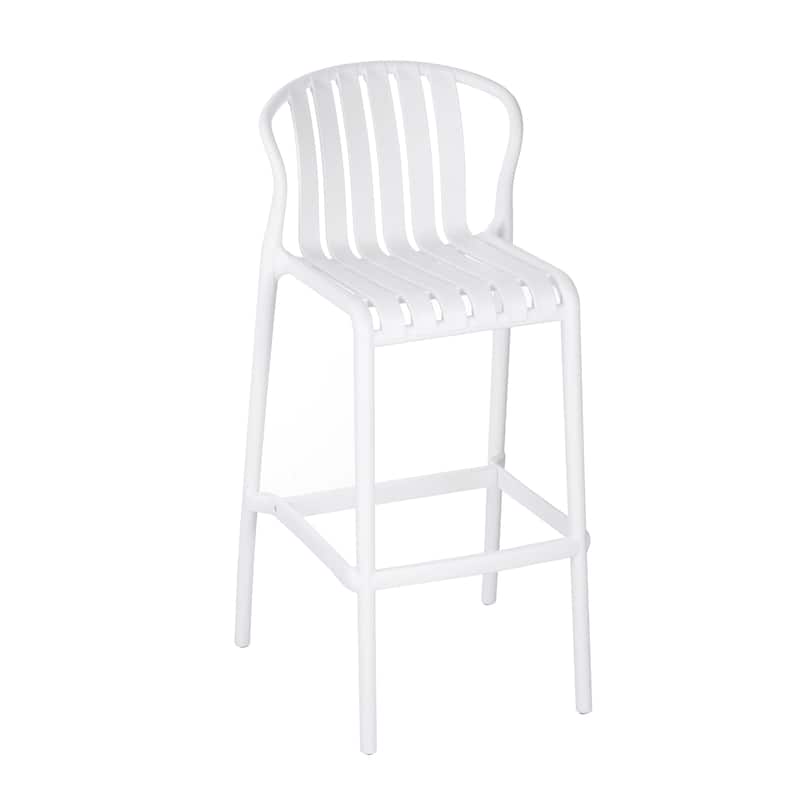 Christopher Knight Home - Rory Indoor/Outdoor Perforated Slat Back Bar Stools, Stackable Set of 2