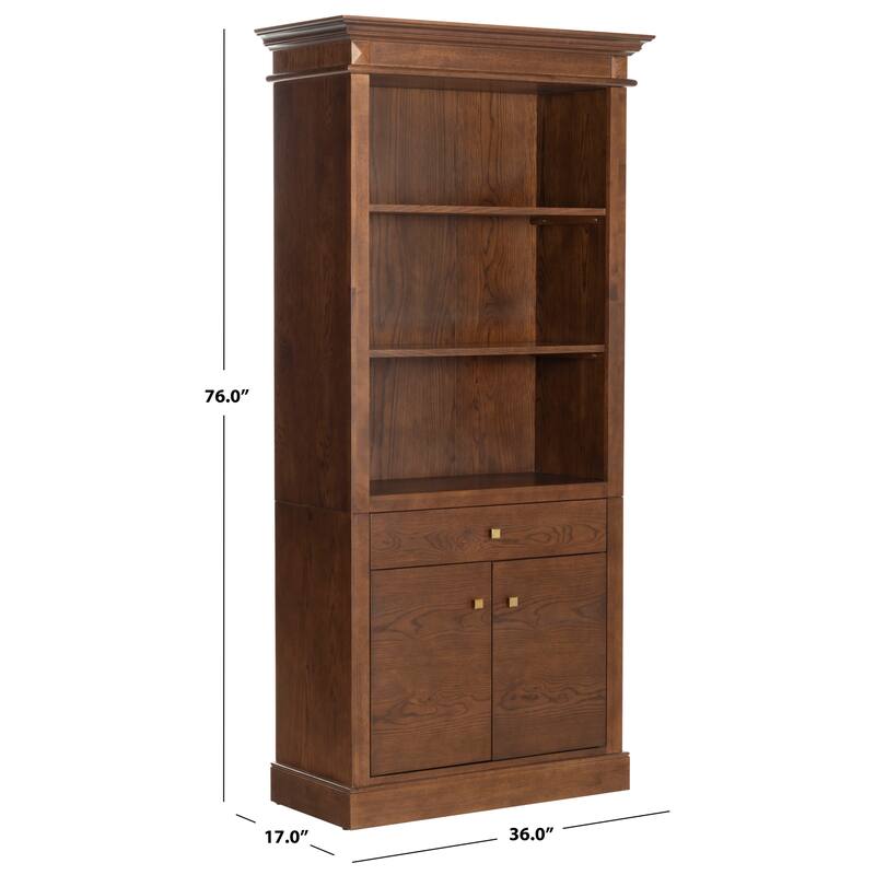 SAFAVIEH Couture Francesco 4-Shelf Wood Bookcase - 36"W x 17"D x 76"H