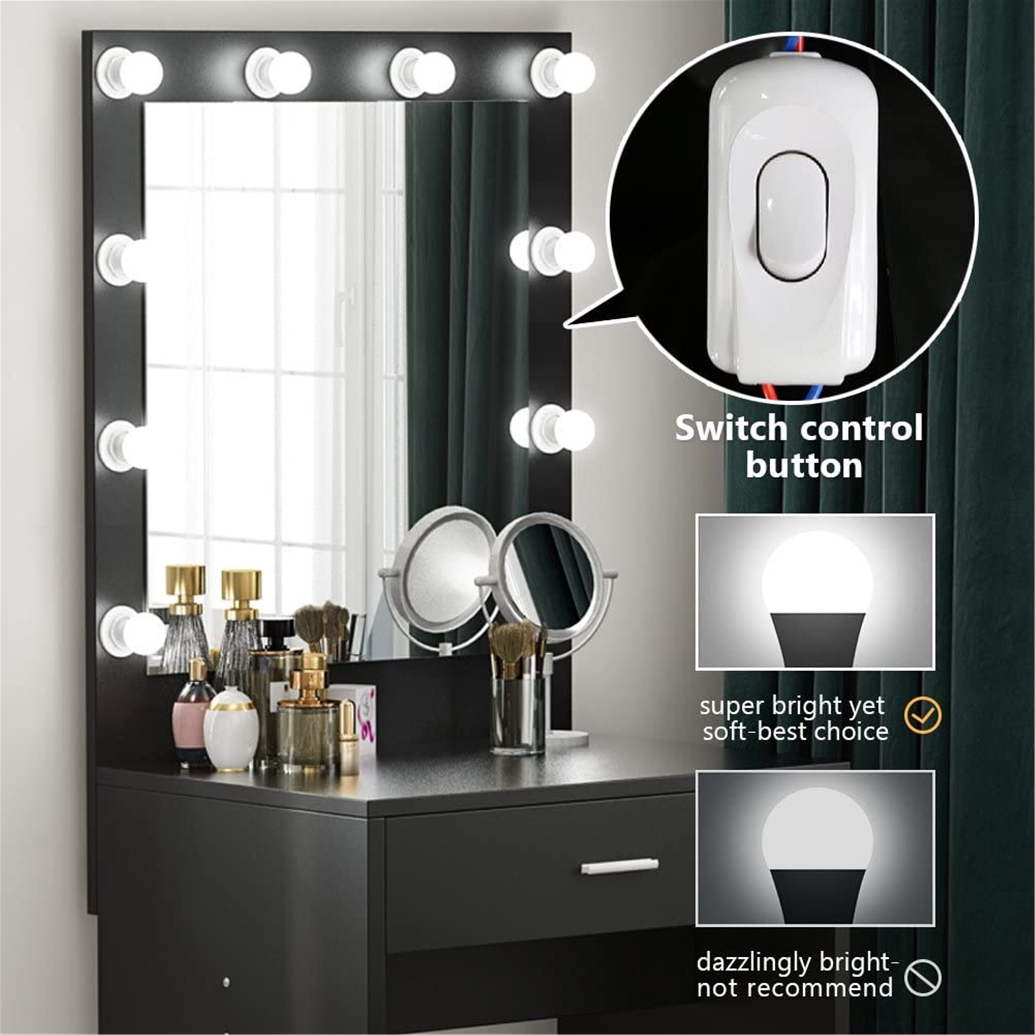 lighted vanity dresser