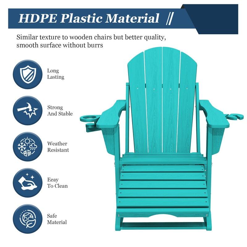 Foldable Outdoor Rocking Chair – Removable Wheels, Ergonomic & Weatherproof