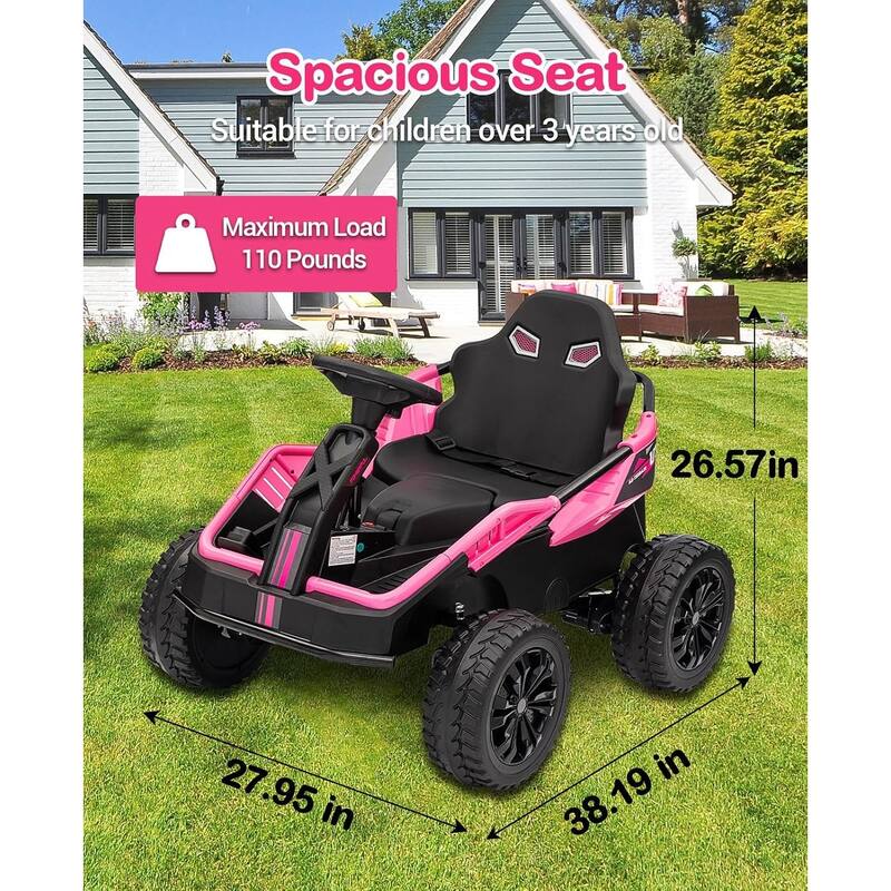 24V Kids Electric Car with Parent Control, 200W 4x4 Ride On Toy for Big Kids,4 Wheeler ATV