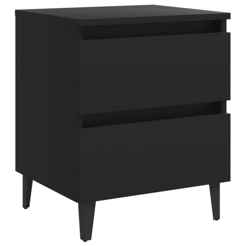 vidaXL Bed Cabinet Black Engineered wood, Metal Standard Bed Cabinet