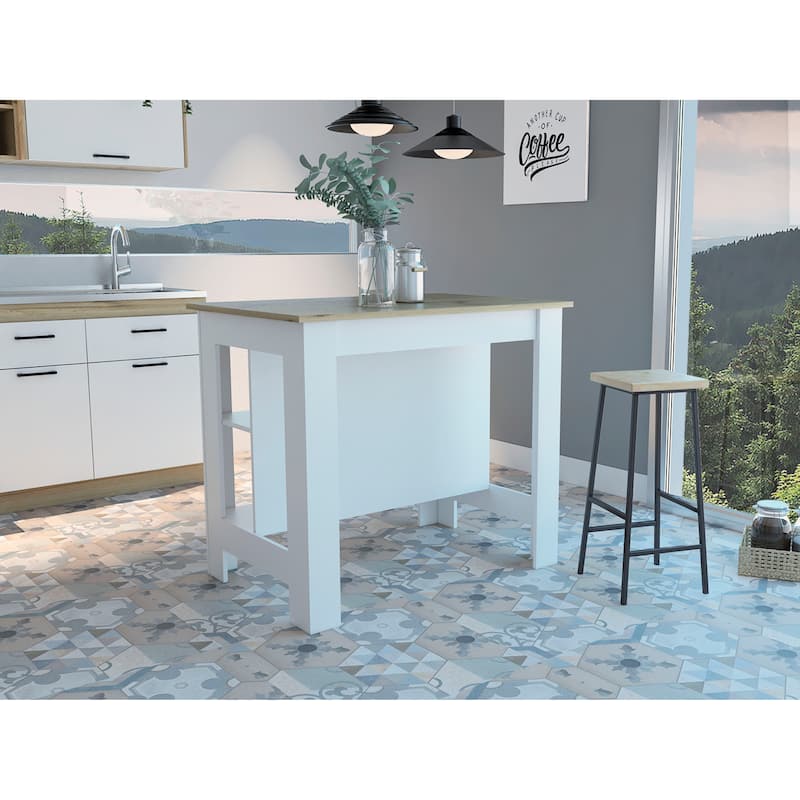 Kitchen Island Antibacterial, Three Shelves, Four Legs