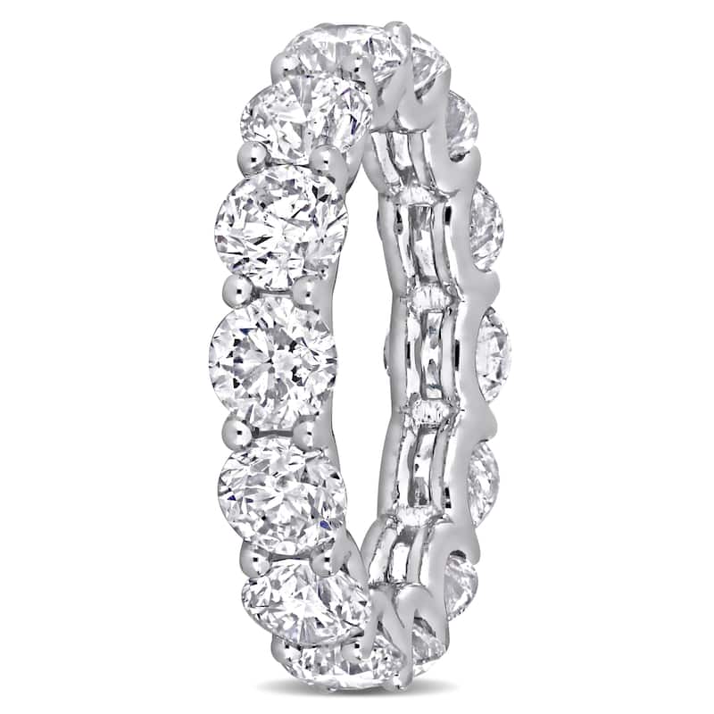 Miadora 6-3/5ct TDW Round-Cut Diamond Eternity Ring in 18k White Gold