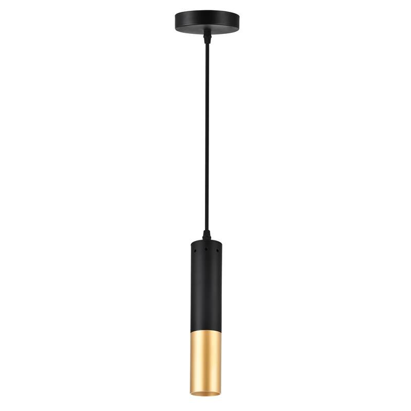 Anem 1 Light Down Mini Pendant With Matte Black & Satin Gold Finish - Matte Black/Satin Gold - Matte Black/Satin Gold