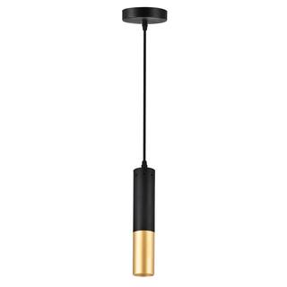 Anem 1 Light Matte Black & Satin Gold Finish Down Mini Pendant - Matte Black/Satin Gold