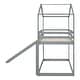 preview thumbnail 10 of 43, Twin Over Twin Bunk Bed with Roof, Slide & Ladder, Safe & Fun Design, Grey