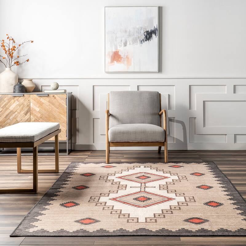 Nuloom Imelda SpinClean Aztec Machine Washable Area Rug