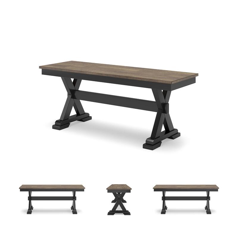 Signature Design by Ashley Wildenauer Brown/Black 50" Dining Bench - 48" W x 16" D x 19.25" H