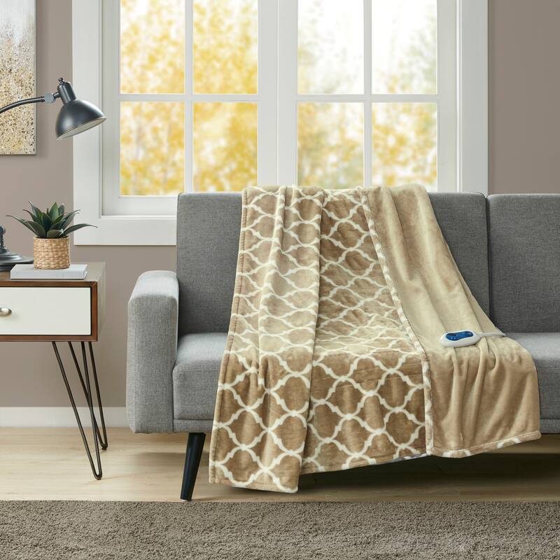 Beautyrest Oversized Heated Ogee Throw