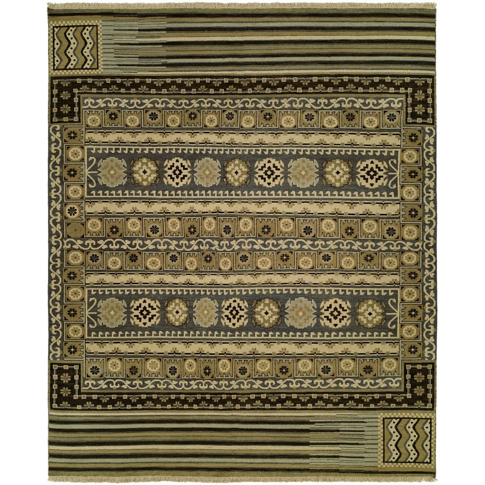 Traditional Multi-Colored Flatweave Wool Area Rug