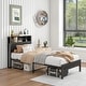 preview thumbnail 6 of 9, Twin Size Metal Platform Bed with Storage Headboard and Charging Station