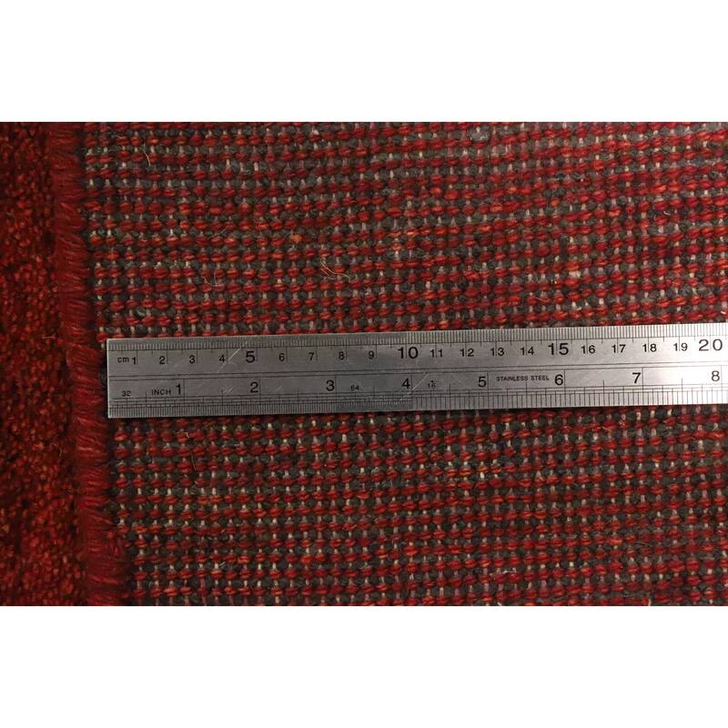 Hand Knotted Oriental 100% Wool Carpet Modern Solid Oranges & Rust Gabbeh Area Rug - 6' 5'' X 4' 11''