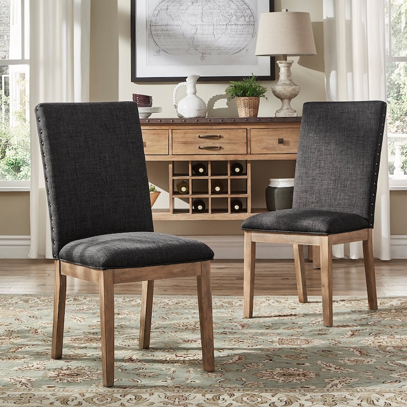 Voyager Nailhead Accent Parson Linen Dining Chair (Set of 2) by iNSPIRE Q Artisan