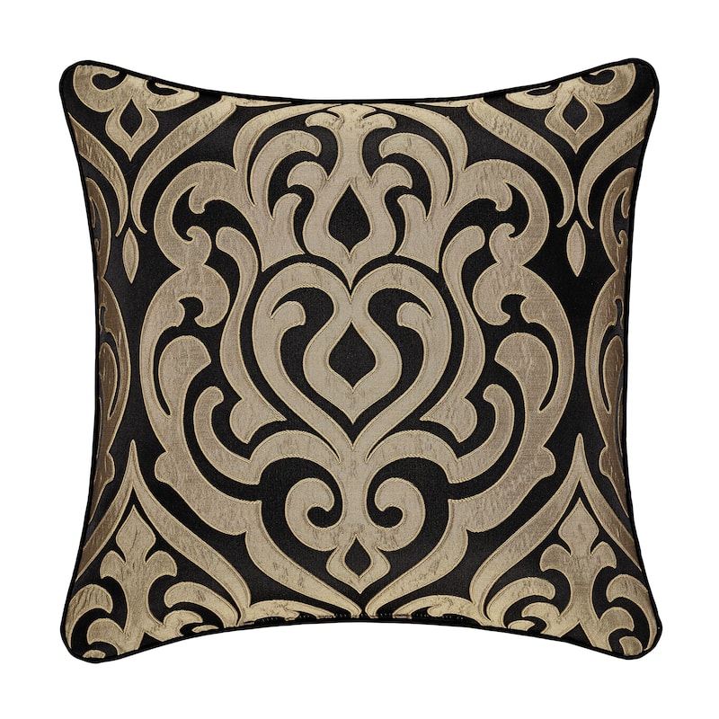 Bolero Black And Gold 20" Square Decorative Throw Pillow