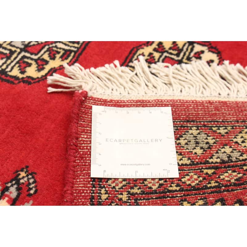 ECARPETGALLERY Hand-knotted Finest Peshawar Bokhara Red Wool Rug - 2'8 x 3'11