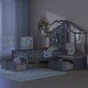 preview thumbnail 5 of 26, Twin Size House Bed Platform Bed with Sofa, Charging Station & Storage