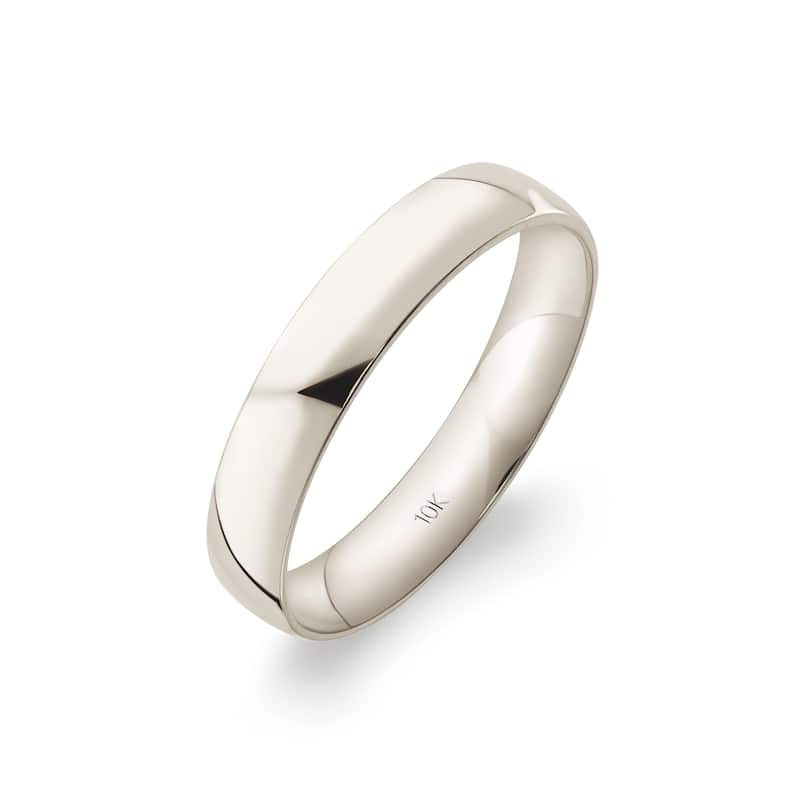 Clover White Gold Comfort Fit Wedding Band - 10 (4mm) - 10k