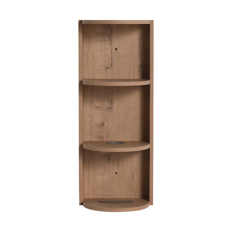 Wall Mounted Cabinet Floating Side Cabinet with Towel Shelf, Modern Storage Rack with 3 Adjustable Shelves