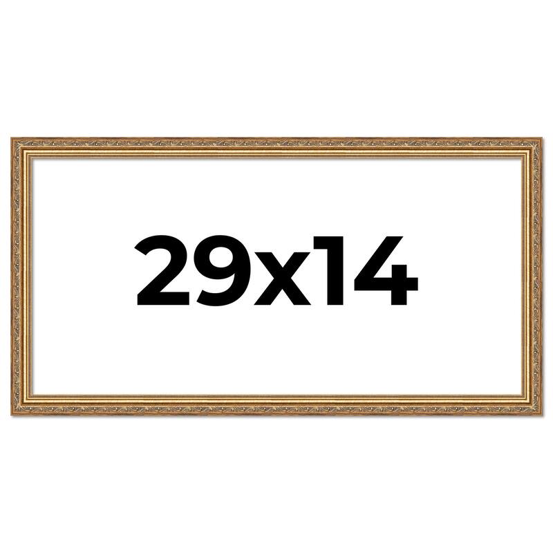 29x14 Frame Red Solid Wood Picture Frame Width 1.75 Inches | Interior Frame Depth 1 13/16 Inches