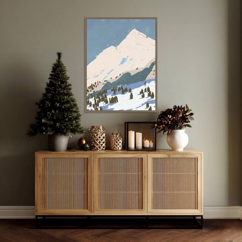 Bunny Slopes I by Jacob Green Framed Canvas Wall Art Print - Sylvie Dark Gold
