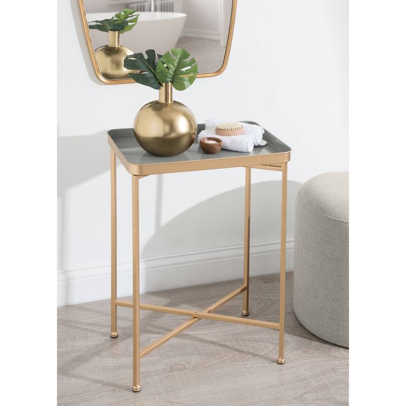 Kate and Laurel Celia Metal Tray Accent Table
