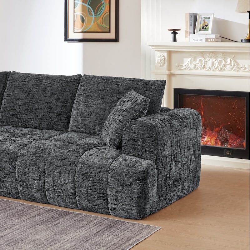 108.2" L-Shaped Chenille Luxury Oversized Sectional Sofa Free-combined Sofa, No Assembly Required